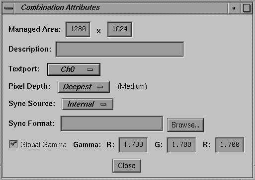 Figure D-5 Combination Attributes Window 