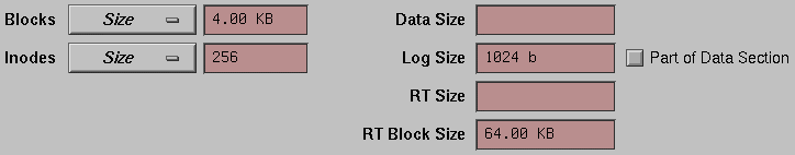 Figure 3-6 XFS Create File System Advanced Options