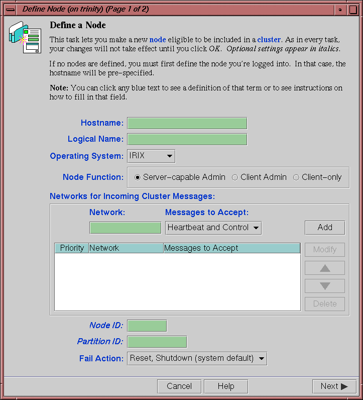 Example Node Definition