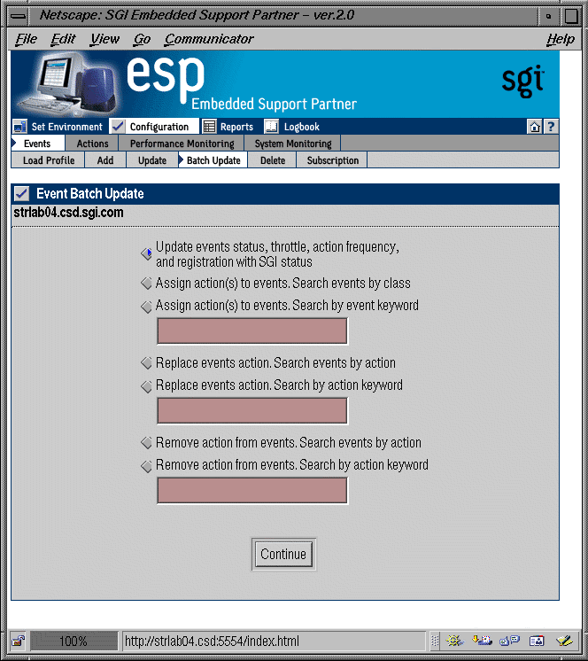 Figure 4-18 Event Batch Update Window