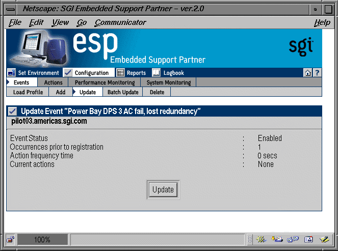 Figure 5-8 Event Parameters (Single System Manager Mode)