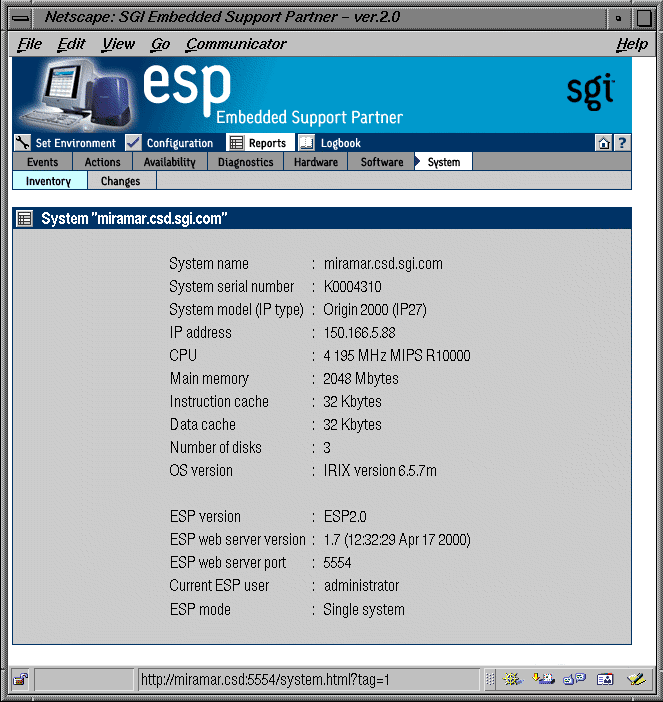 Figure 5-46 Example System Inventory Report (Single System Manager Mode)