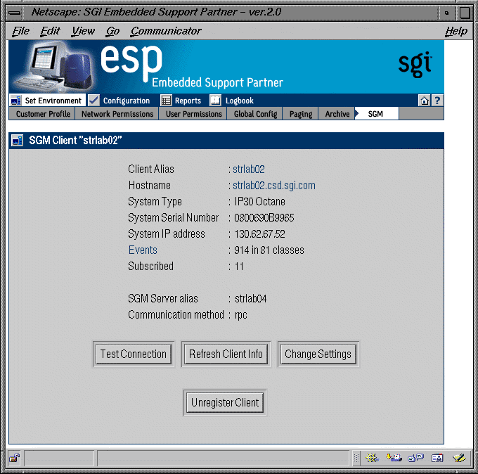 Figure 3-25 Successful SGM Client Registration Window