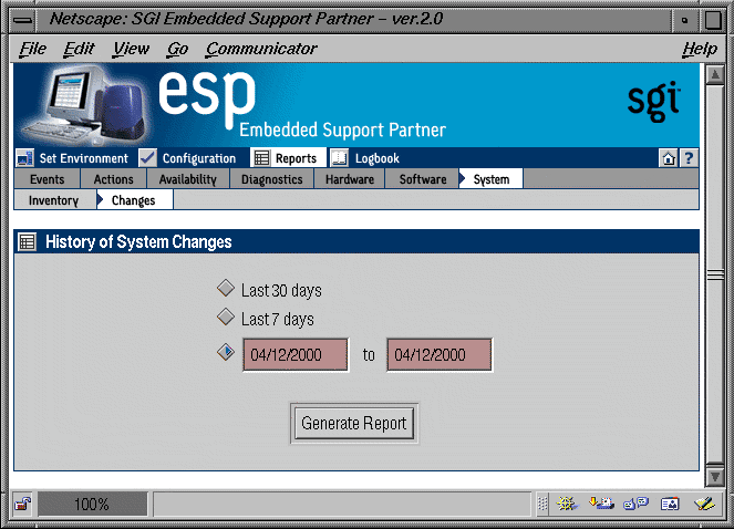 Figure 5-48 History of System Changes Window (Single System Manager Mode)