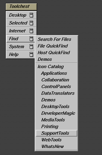 Figure 2-1 Toolchest Menu