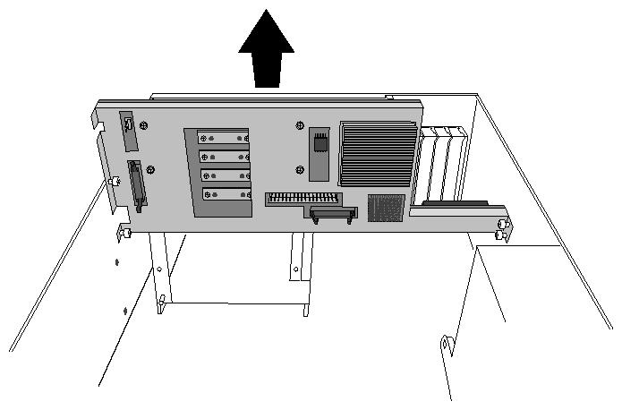 Figure 5-38 Lifting the Midplane out of the GIGAchannel Chassis