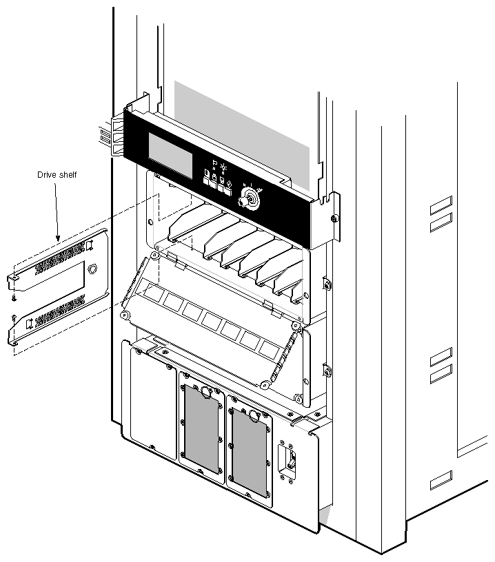 Figure 4-3 Removing a SCSIBox Drive Shelf