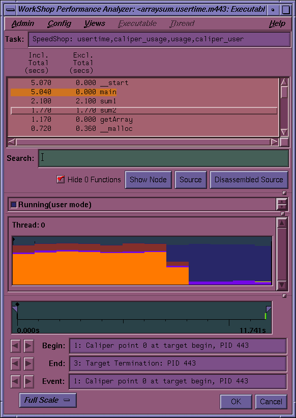 Performance Analyzer Main Window