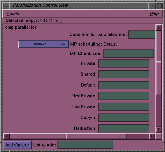 Parallelization Control View