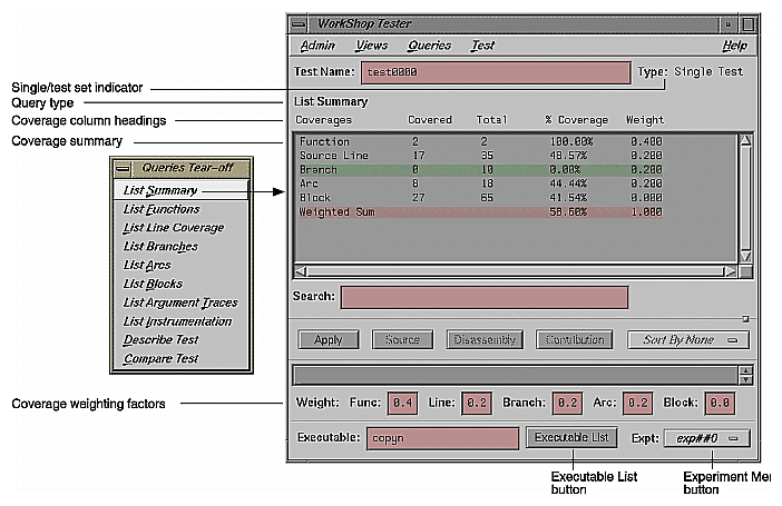 List Summary Query Window