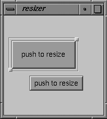 Figure 13-6 Effect of Moving a Widget With a VkResizer Attachment