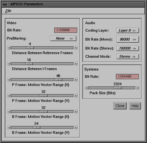 Figure 2-13 Window for Customizing MPEG Compression 