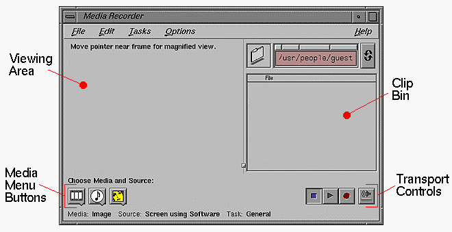 Figure 1-8 Anatomy of the Media Recorder Interface