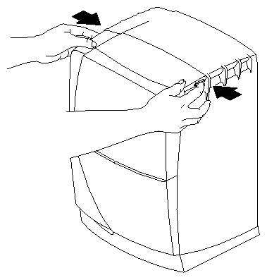 Figure 7-4 Pressing the Bezel Release Buttons