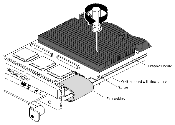 Figure 5-26 Removing the Screw From the Graphics Board