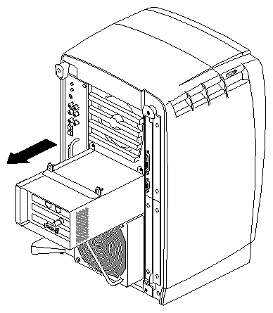 Figure 4-9 Sliding the PCI Module From the Chassis