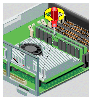 Removing the Screws from the R12000class CPU Module