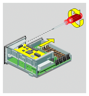 Removing the Screw That Secures the PCI Board