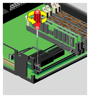 Removing the Phillips Screws on the RM7000class CPU Module