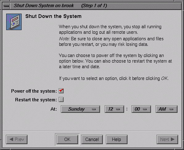 Shutdown System Window