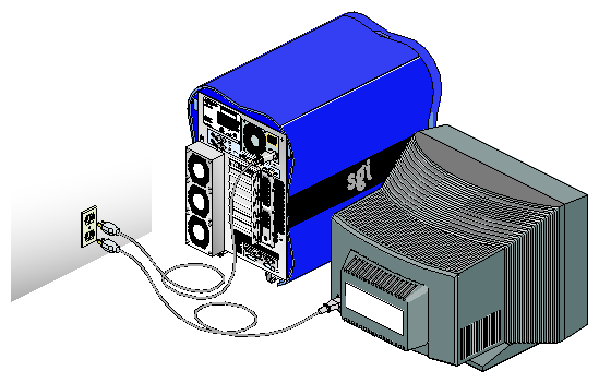 Connecting the Workstation and 
Mo
nitor Power Cables