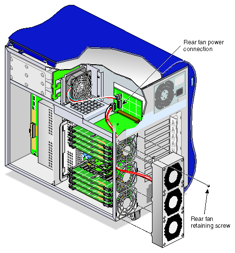 Replacing the Rear Fan Assembly