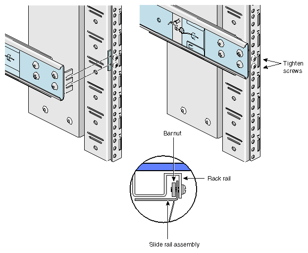 Attaching the Slide Rail to the Rack