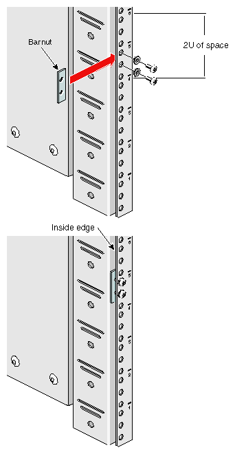 Placing the Barnuts on the Rack Rails