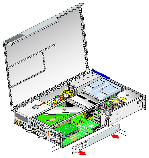 Removing the Lower PCI/PCI–X Support Bracket