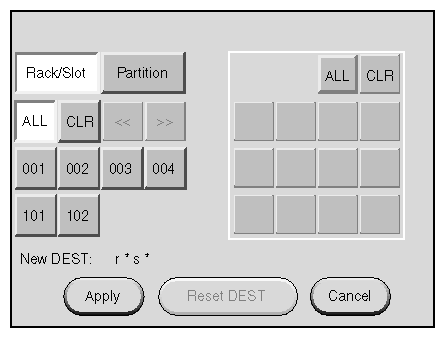 Destination Selection Window