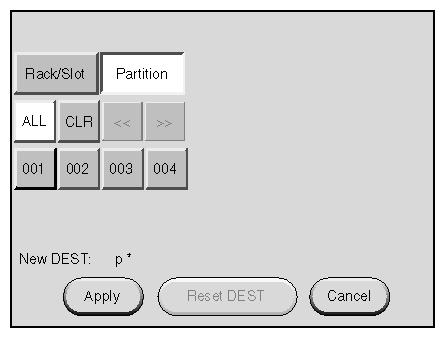 Partition Selection Window